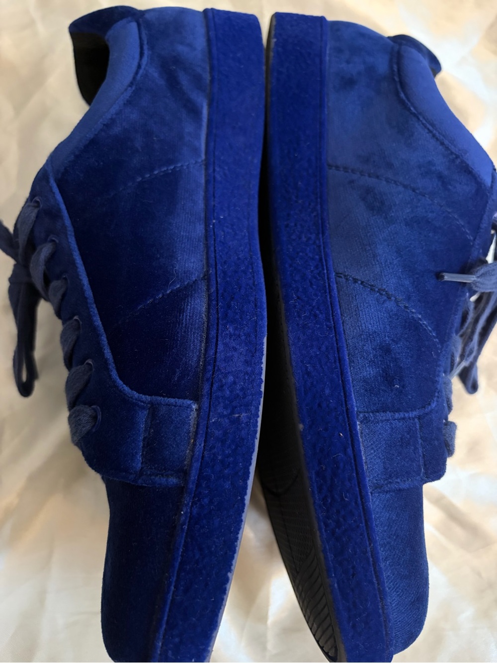 INC International Concepts Men's Velvet Lace-Up Sneakers in Blue